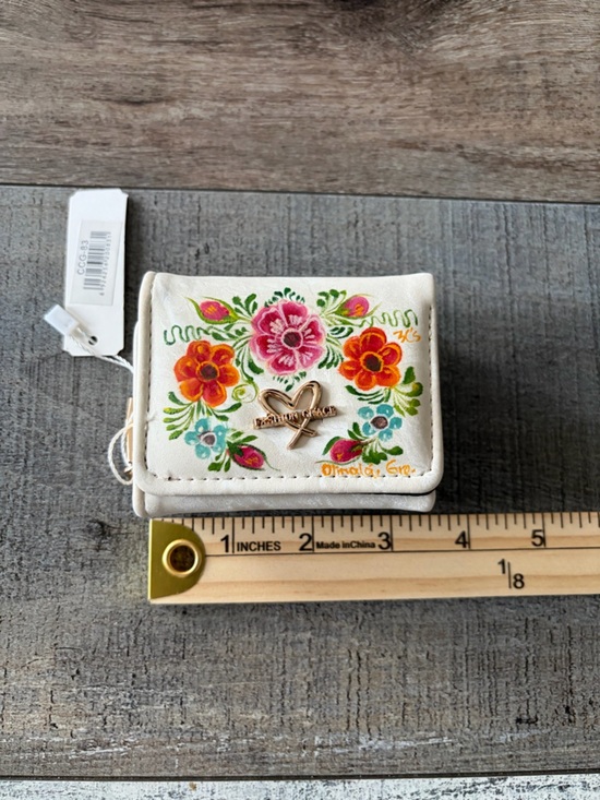 Grace Handbags - Grace Floral Mini Wallet Dina Lee Art Zip Coin Purse NWT